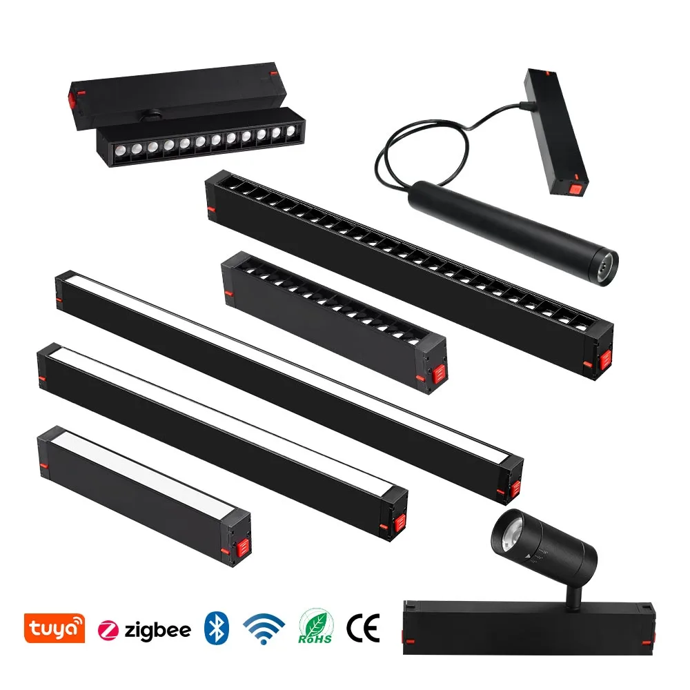 Hot Selling Magnetic Rail Spotlights Shop Studio Indoor COB 20W 30W 40W Smart LED Track Light Magnetic Track Light System