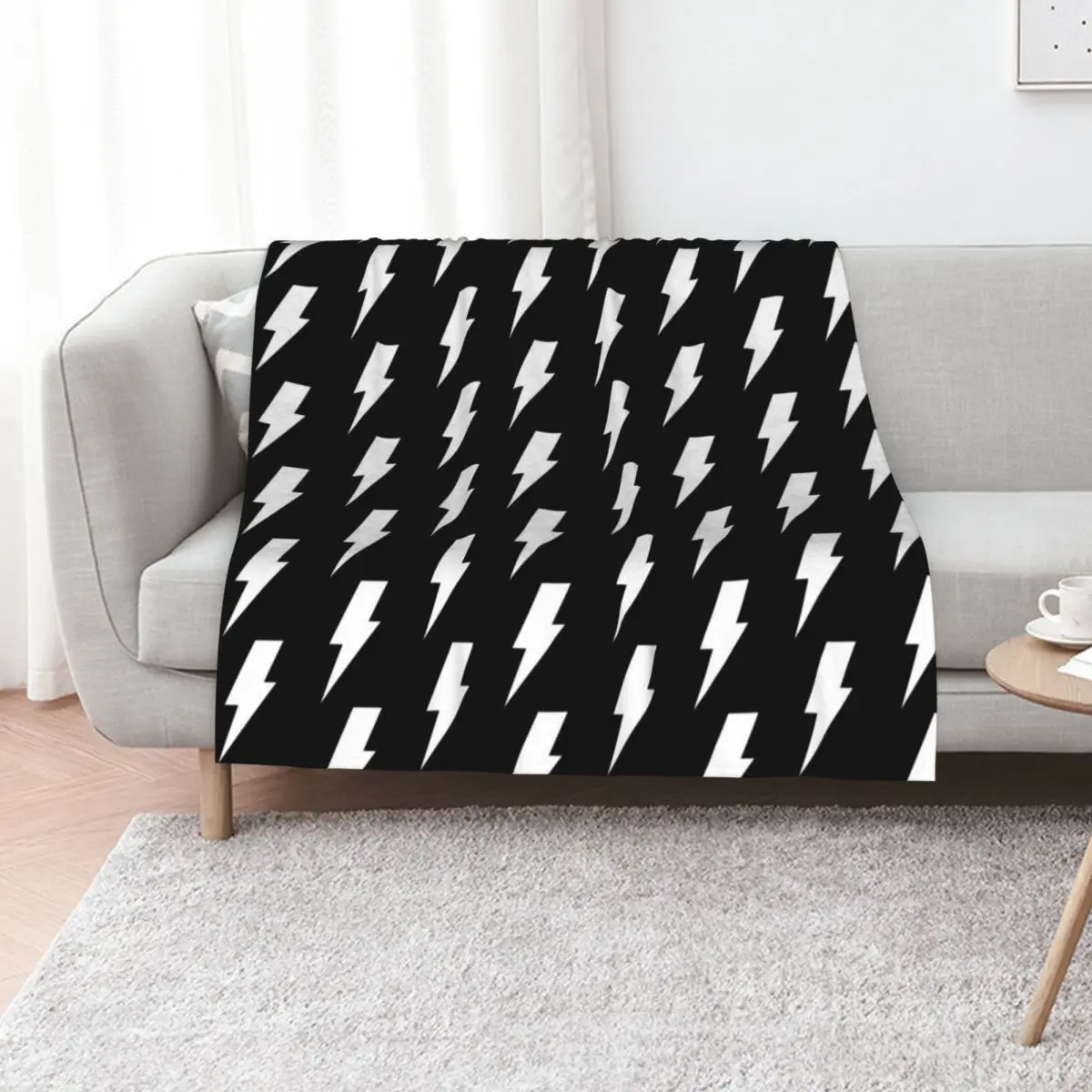 Lightning Bolt Throw Blanket Soft Solid Color Blanket for Couch Bed