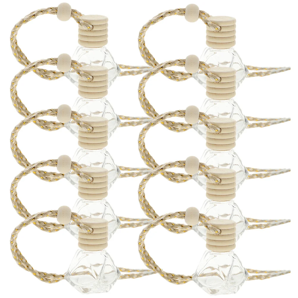 

10pcs Perfume Bottle Car Diffuser Empty Glass Aroma Container Small Size Reusable Hanging Fragrance Accessories
