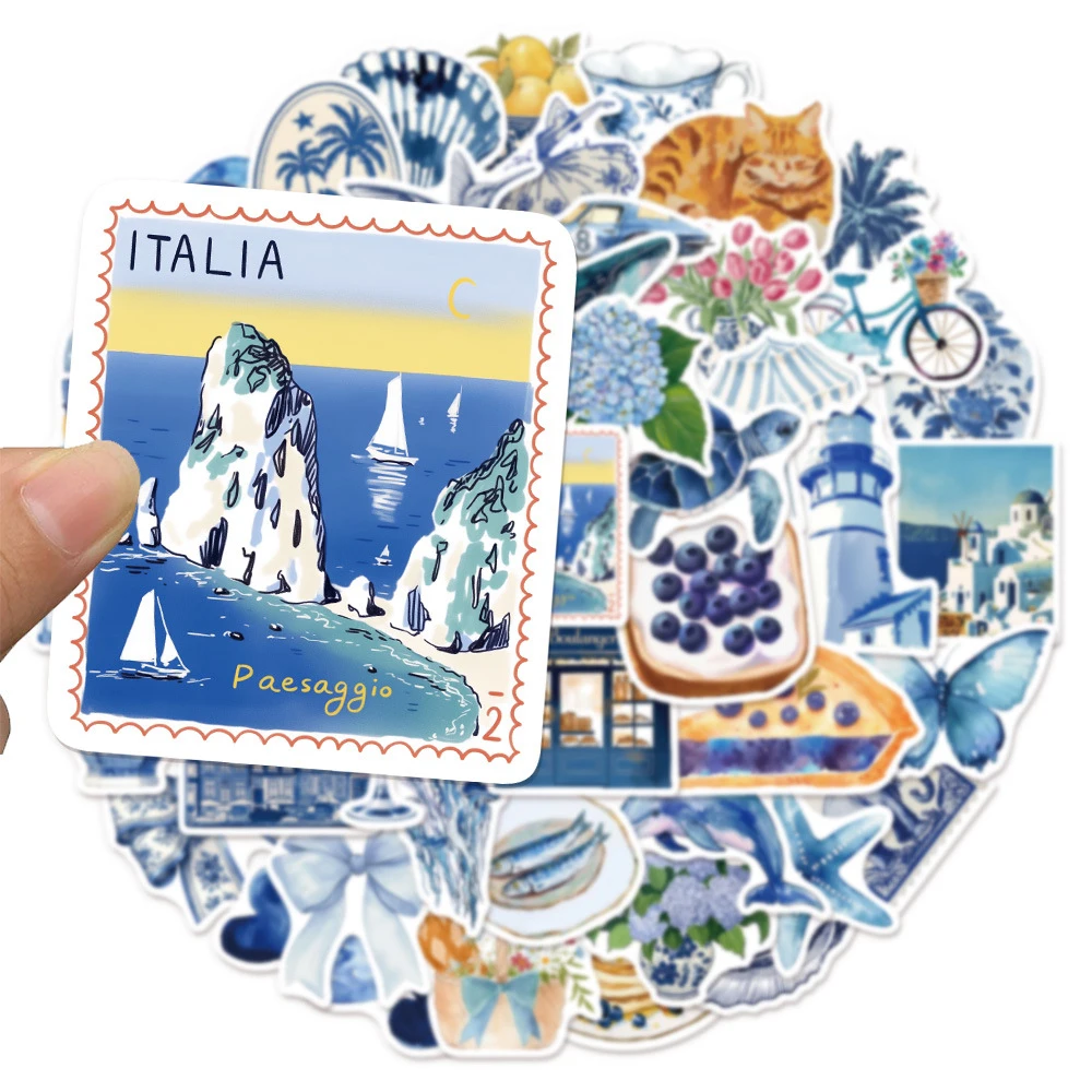 10/30/50 pçs mediterrâneo tomate adesivos estéticos kawaii graffiti papelaria portátil telefone à prova dwaterproof água estilo ins adesivos pacotes