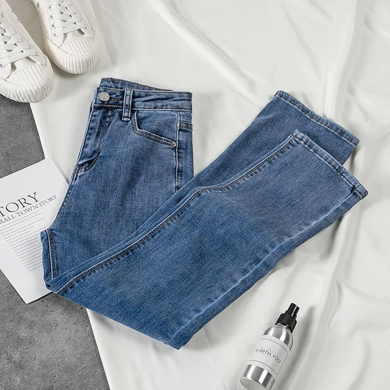 High Waist Skinny Pencil Jeans Women Casual Vintage Stretch Slim Straight Denim Pants Korean Streetwear Ankle Length Vaqueros