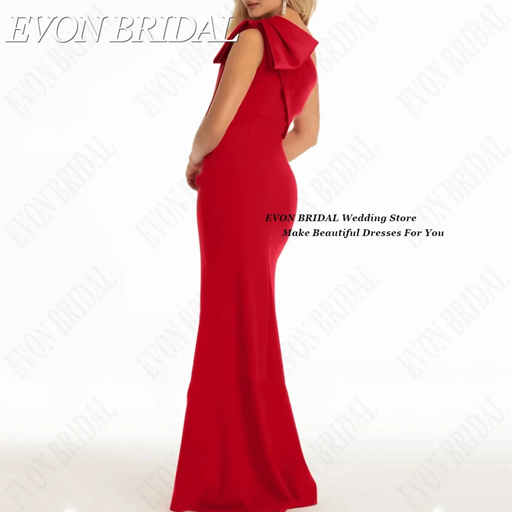 EVON BRIDAL Celebrity Red Carpet Dresses One Shoulder Satin Mermaid Evening Gown Sleeveless Formal Occasion Dresses Floor Length