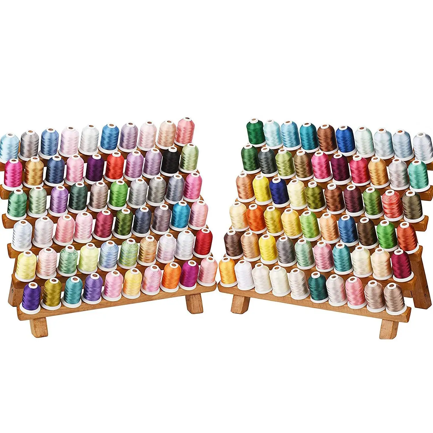 

Simthread 120 Madeira Colors Polyester Machine Embroidery Thread Kit 550Y(500M) 40wt for Home Embroidery Sewing Machines