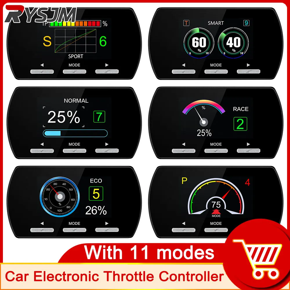 11 Modes Digital Car Throttle Flapping Control Race Accelerator Potent Pedal Booster Electronics Accessories Throttle Controller