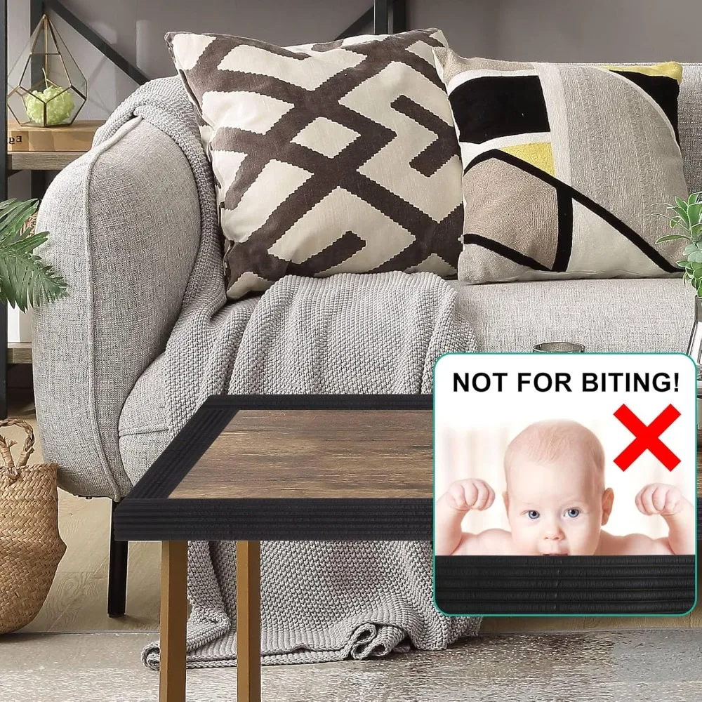 Tira anticolisión gruesa, protector de esquina autoadhesivo, tapete de escritorio, protector de esquina de muebles, parachoques de seguridad (negro)