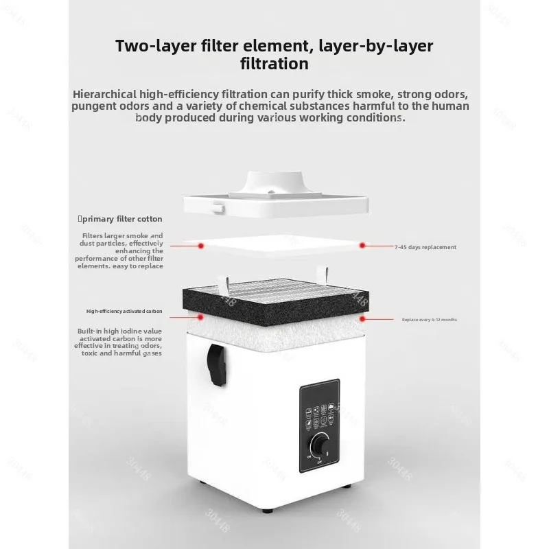 Soldering Smoke Purifier Filter Dust Collector Exhaust Fan - Compact Desktop Industrial Indoor Equipment