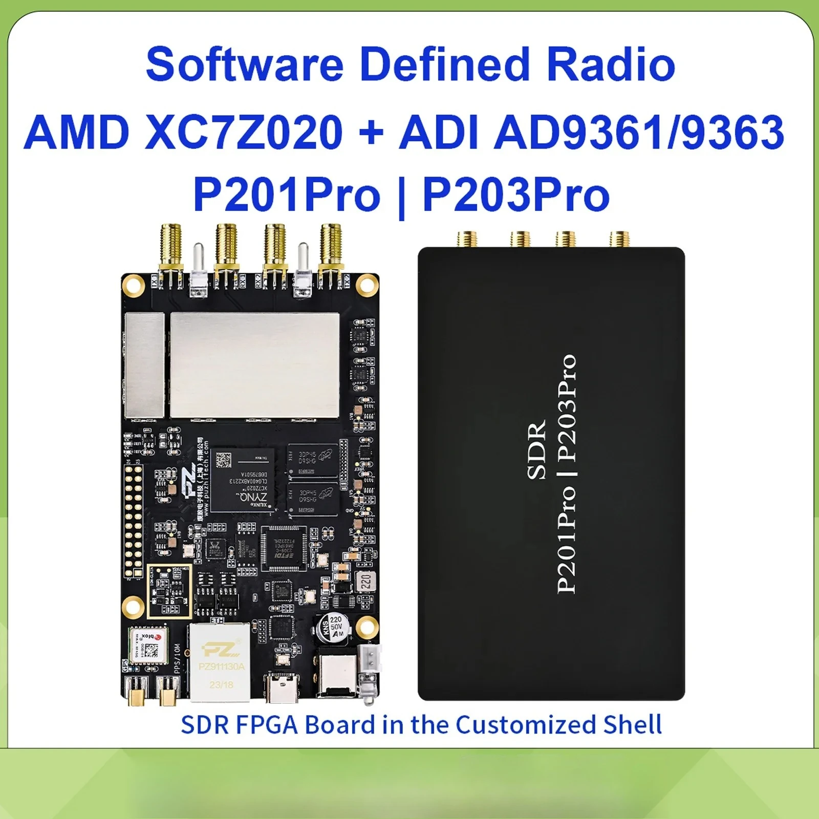P201Pro P203Pro SDR Software Defined Radio FPGA Demo Board Transceiver ZYNQ 7020 SoC AD9361 AD9363 OpenWiFi Pluto