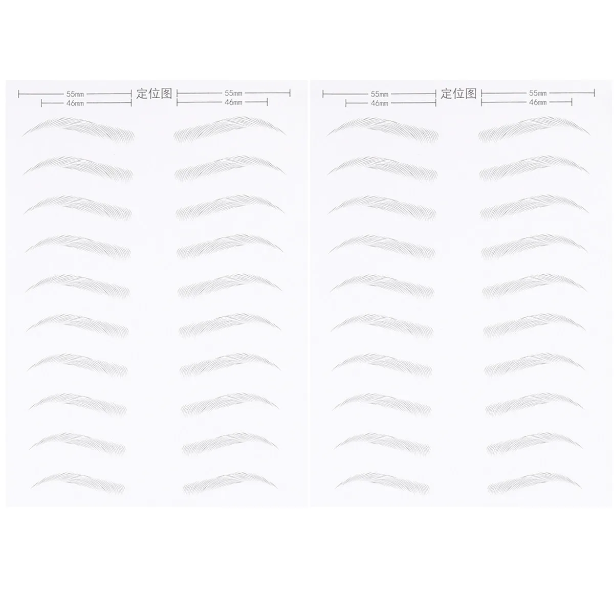 2Sheets Artificial Eyebrow Patch Waterproof Simulation Eyebrow Sticker for Women Full Natural Brows Easy Cut Customize Shape No