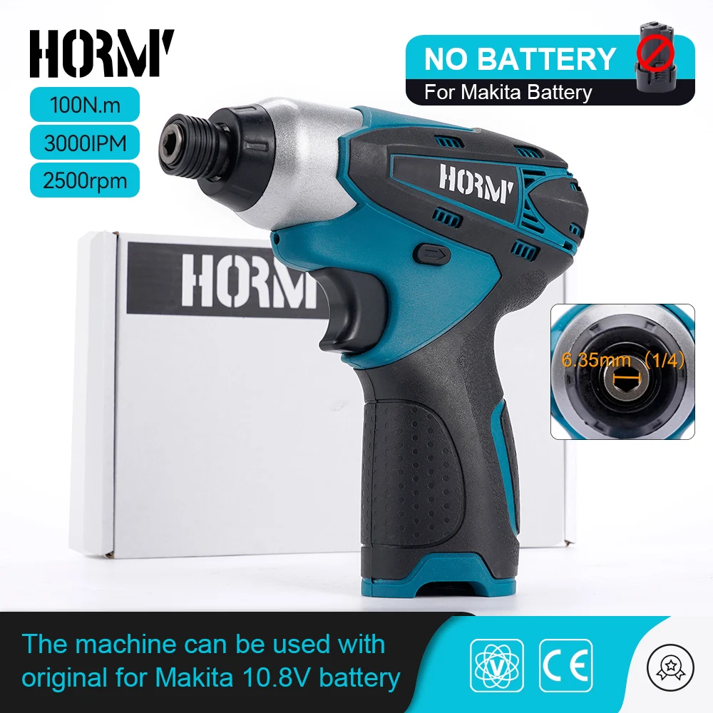 

12V Cordless Electric Screwdriver Impact Drill 100N.m Mini Charging Drill Driver Rechargable Home Power Tool For Makita Battery