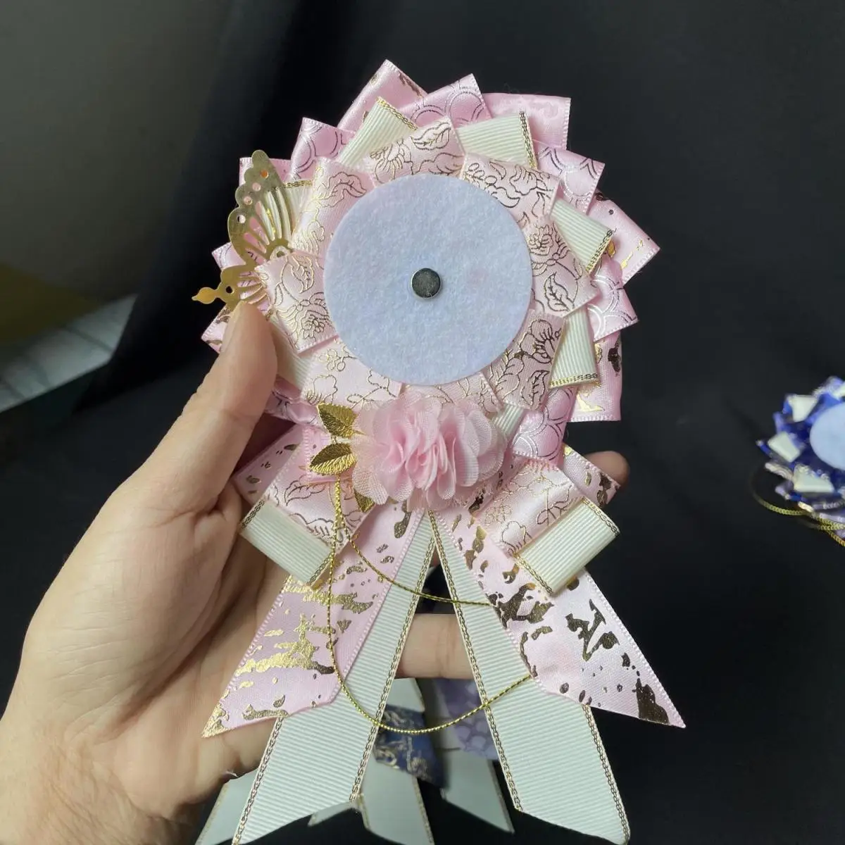 luxury long streamers Badge Rosette ，Ita bags Accessories，Lolita gate Pins Decoration，cosplay bowknot tie