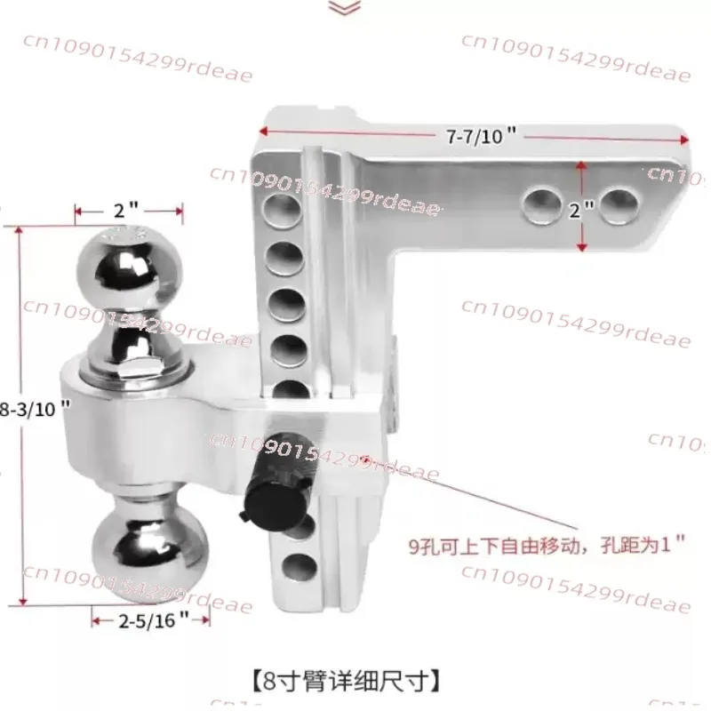 Solid Trailer Arm Ball Hook  Vehicle Modified Rear Bar Motorboat Traction Trailer Connector Square Port Bar