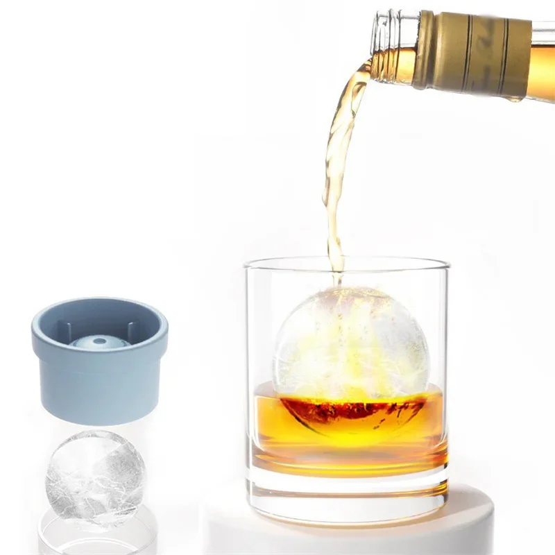DIY Ice Ball For Cocktail Whiskey Drink Silicone Ice Maker Food Grade Sphere Ice Mold Stackable Slow Melting Home Bar ice tray