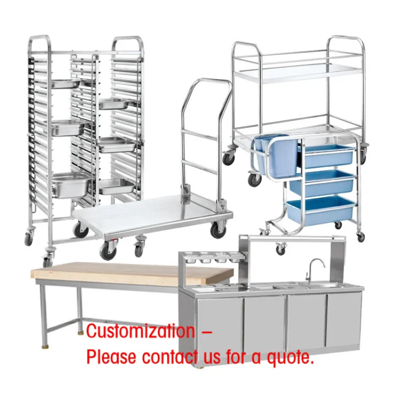 custom.Hotel Restaurant Kitchen Furniture Stainless Steel Work Table Sink and Kitchen Cabinet