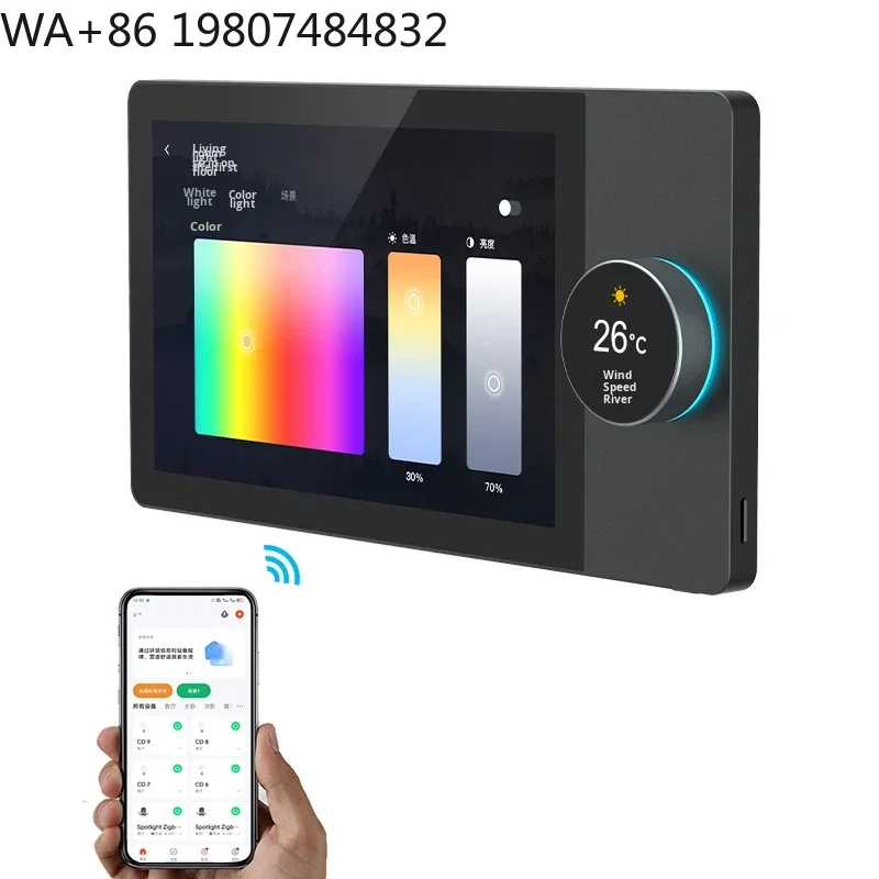 7 Inch Full HD IPS Bar Design Smart Home Gateway Android System WiFi Music Playback Scene Automation Touch Panel