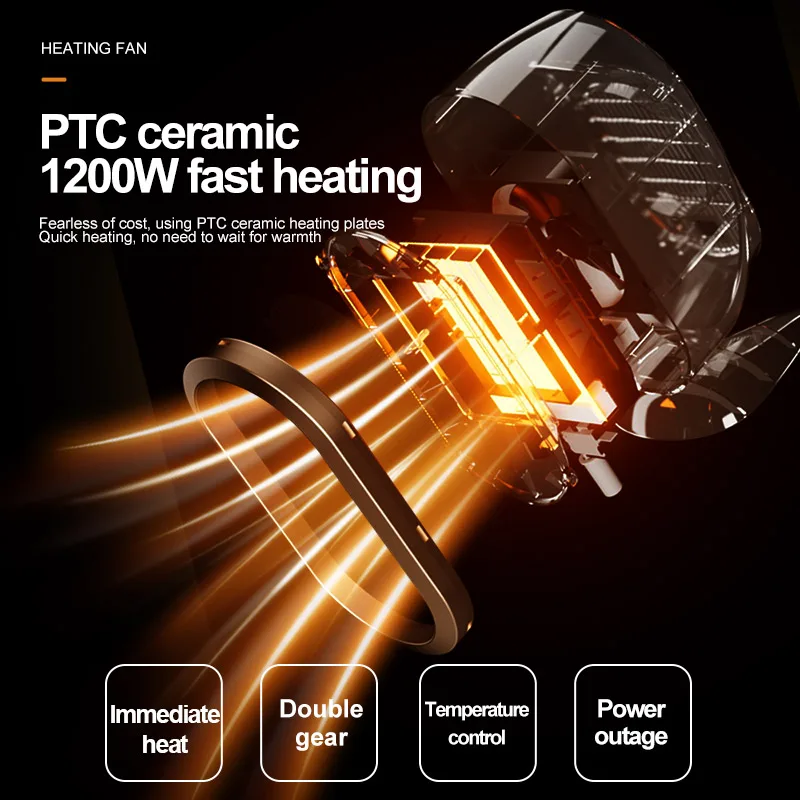 HOMFISHElectrique Chauffage PTC Chauffage Rapide Bureau Chauffage À Air Chaud Économie D'énergie Chauffage Ventilateur plus Chaud Machine Maison Bureau Ventilateur Chauffage D'air