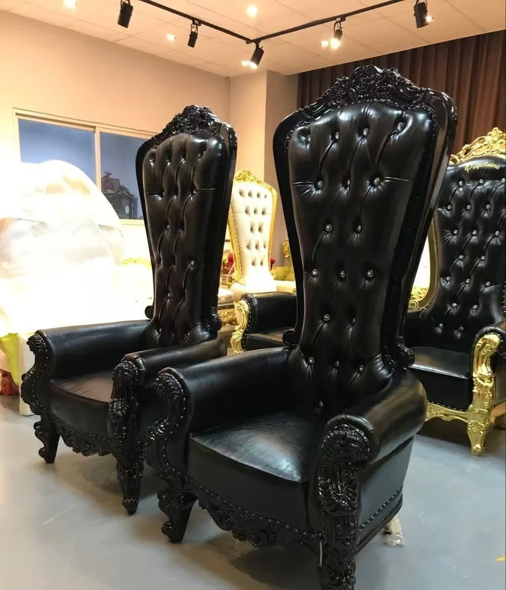 Wholesale Cheap High-Back King Throne Chair For Rental Royal Gold Classic Throne Chair