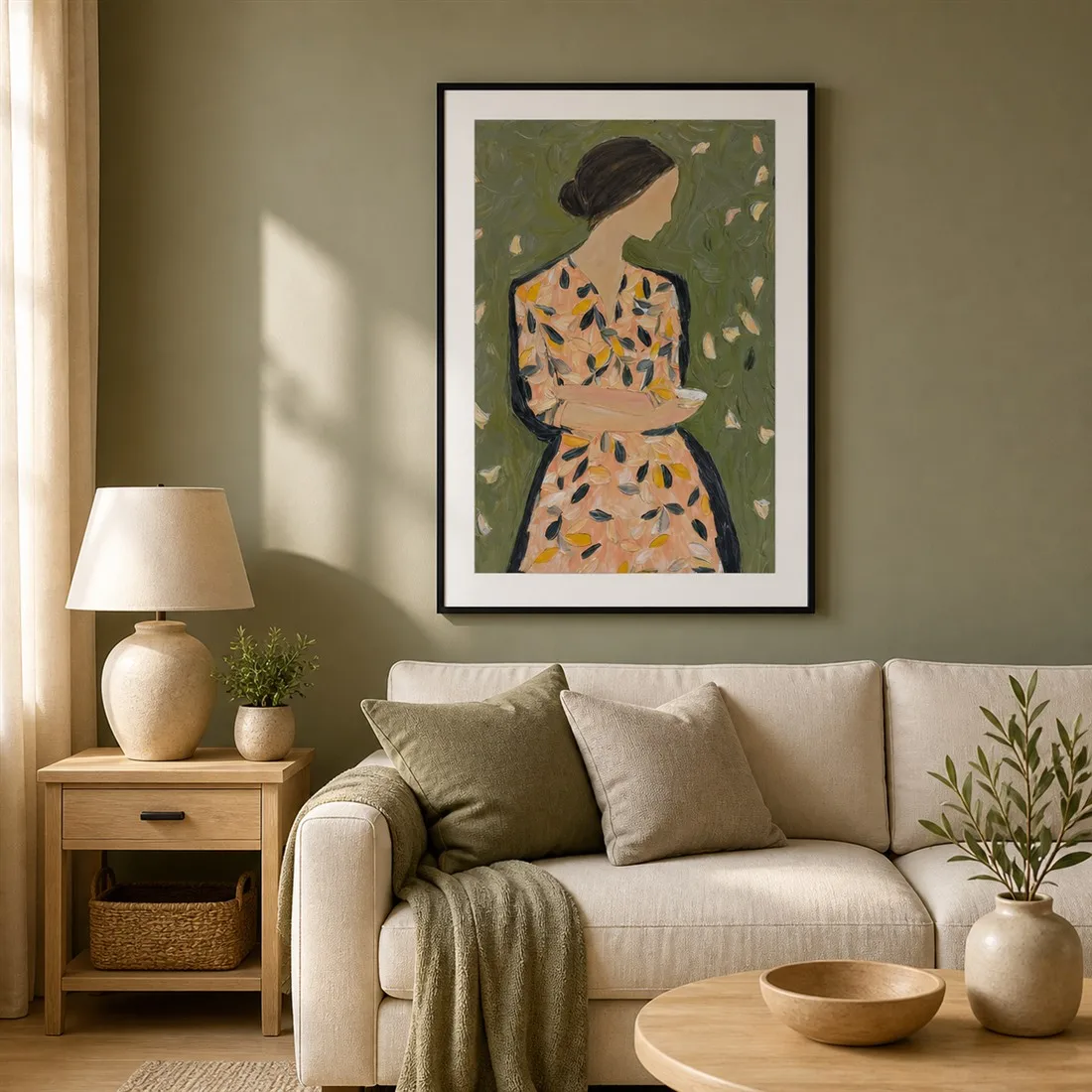 Embrace Of Leaves Poster,Canvas Wall Print,Modern Art Illustration,High‑Grade Home Decoration Artwork for Bedroom,Living Room