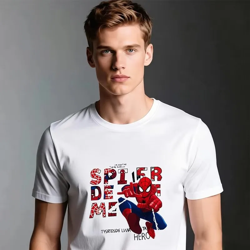 

Marvel Spring, Summer, Loose, Fashionable, Cartoon Print Short-Sleeved T-Shirt, Pure Cotton Top