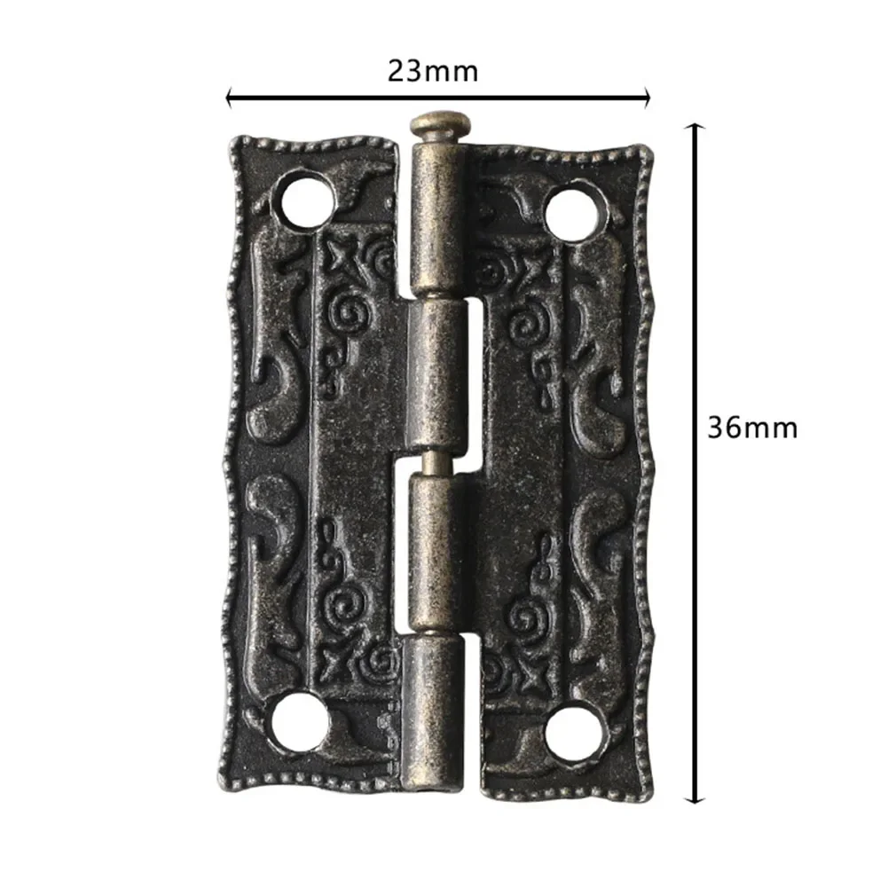 Parts Cabinet Hinges With Screws Zinc Alloy 17Pcs/Set Bronze Cabinet Hinges Hardware Jewelry Wooden Box Latch Hasp