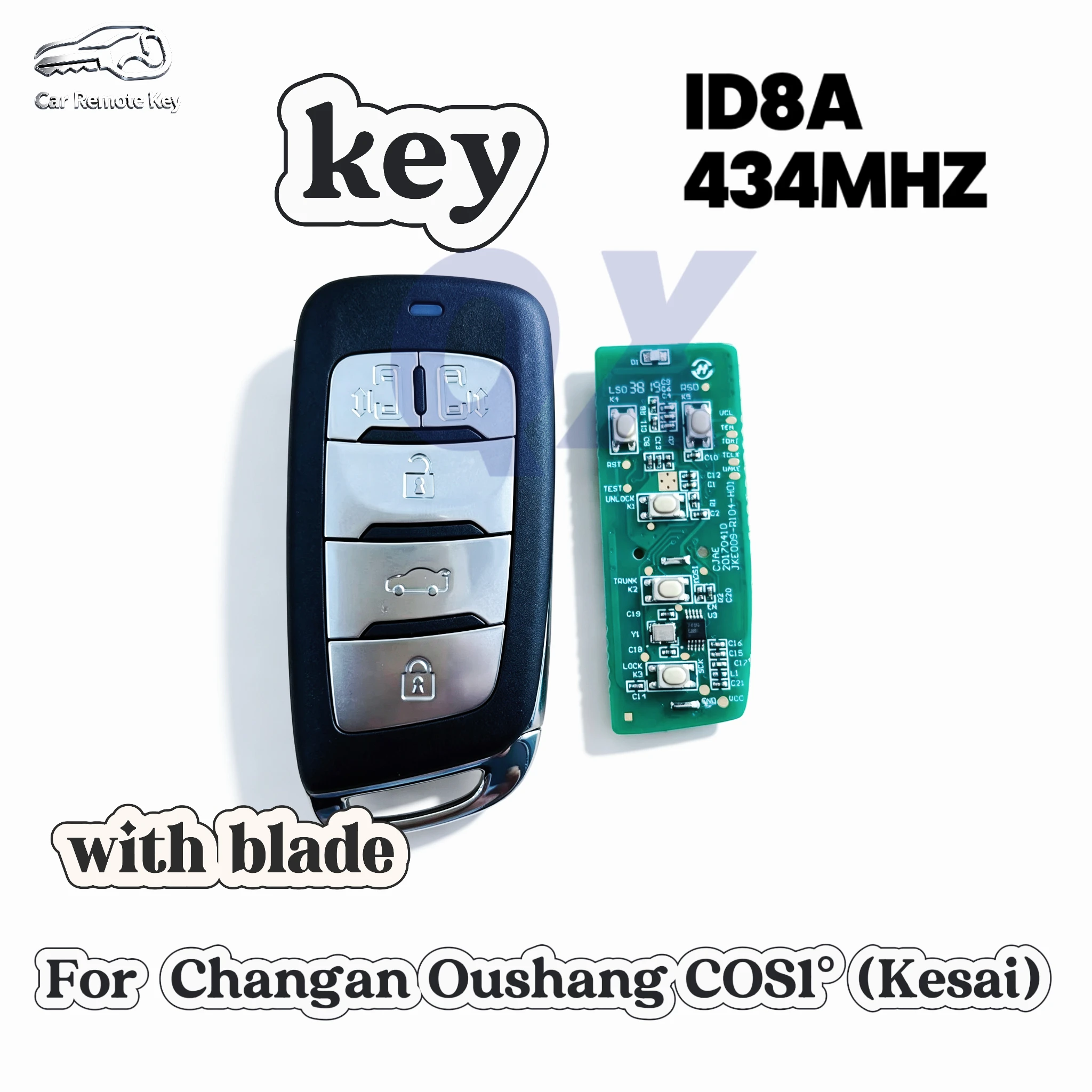 Original Smart Remote Key For Changan Oushang COS1 (Kesai) ,ID8A,with blade