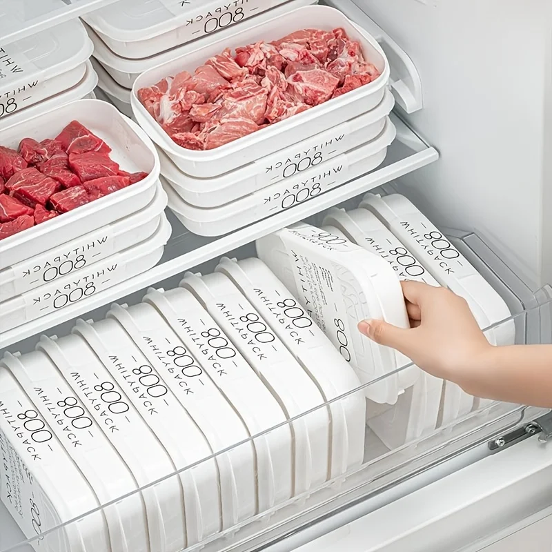 10-Piece Set of Food-Grade Refrigerator Storage Containers with Lids (5 Containers + 5 Lids), 800 ML / 28.41 Oz,Stackable