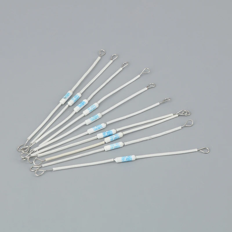 【10Pc RF250V 10A 185 Degree Thermal Cutoff RF 250V Ceramic Temperature Fuse For Electric Rice Cooker Safeguard Resistance】