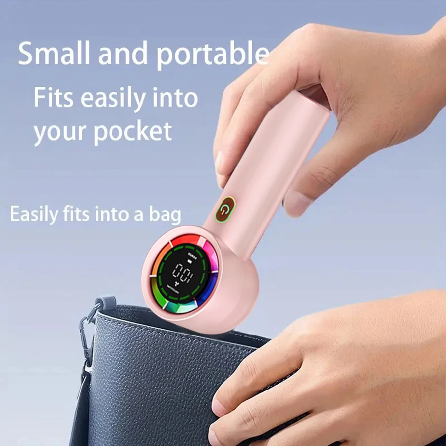 Handheld Fan 6 Speed 3000mAh Battery Personal Digital Display USB Rechargeable for Travel Outdoor School Gift Idea