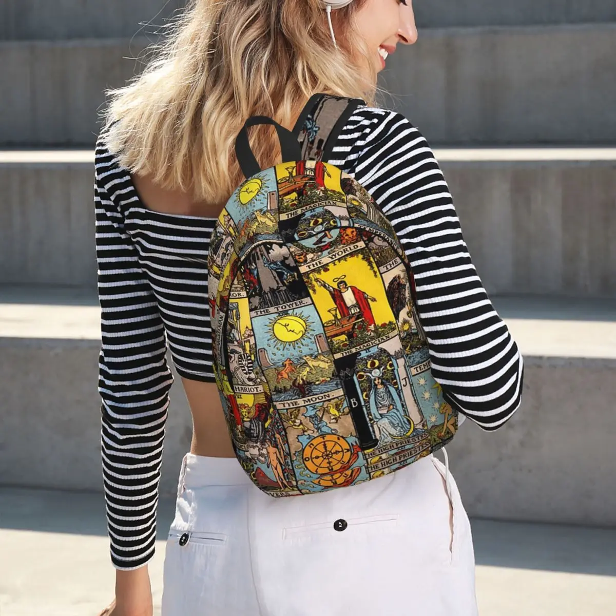 The Major Arcana Of Tarot Student Backpack School Bag Hiking Travel Daypack for Men Women Bookbag Shoulder Bags