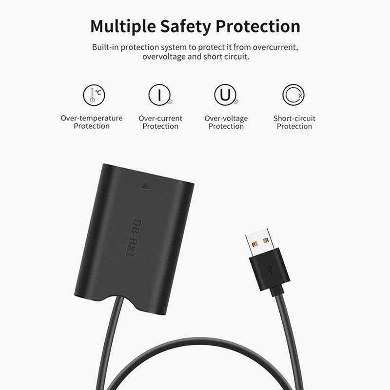 NP-BX1 Dummy Battery With USB-A Power Adapter DC Coupler For Sony ZV-1 RX100 M7 M6 M5 RX1R HX50 HX90 HX300 HX400 Camera