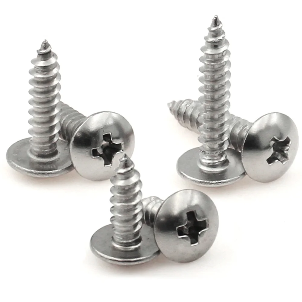 10/ 20/ 50pcs M3 M3.5 M4 M5 M6 CM Phillips Pan Head Wood Screw Cross Recessed Truss Head Self-tapping Screw 304 Stainless Steel