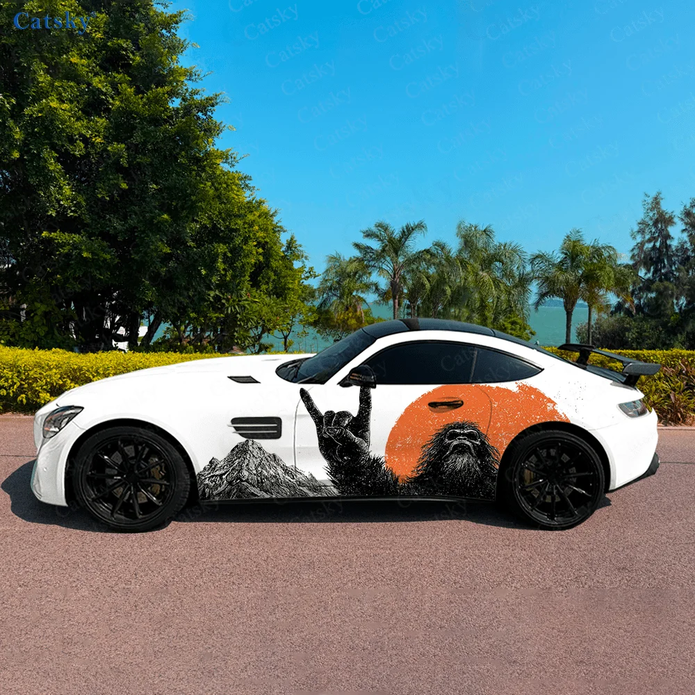 

Sunset Mountain Monster Car Side Sticker Decor, PVC Waterproof Scratch Resistant Decal, Car Protection, Auto Accessories Gift