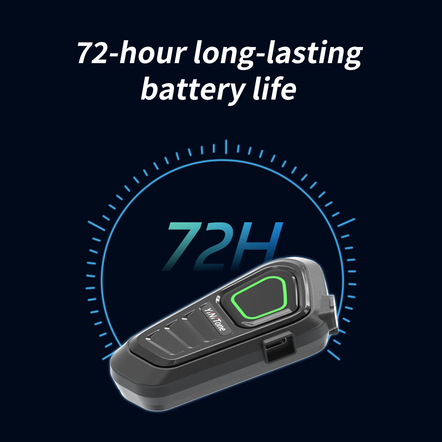 طقم سماعة رأس بلوتوث لخوذة الدراجة النارية YiNiTone MINI-03 - يتضمن زر PTT، وخوذة متوافقة بنسبة 99%، لركوب الخيل في الهواء الطلق #2