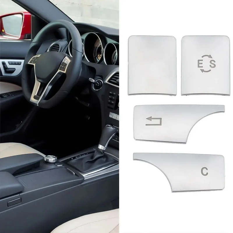 Car for Mercedes Benz E Class W212 2010-2015 Console Multimedia ES Button Cover Trim Decoration Sticker Interior Accessory Decal