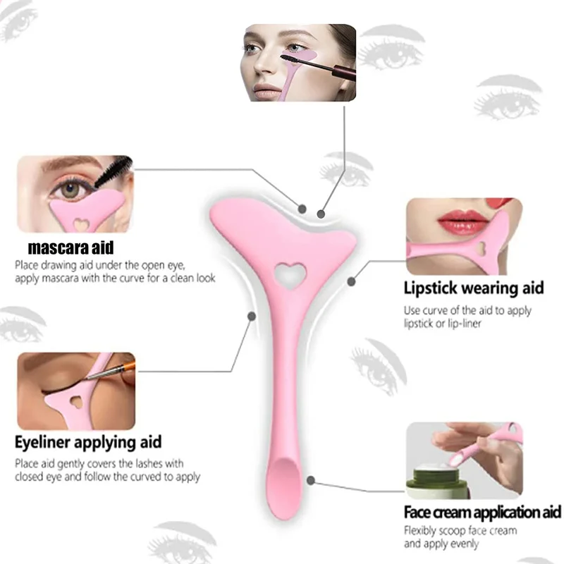 2023 Silicone Eyeliner Stencils Wing Tips Marscara Drawing Lipstick Wearing Aid Face Cream Mask Applicator Makeup Tool Resusable