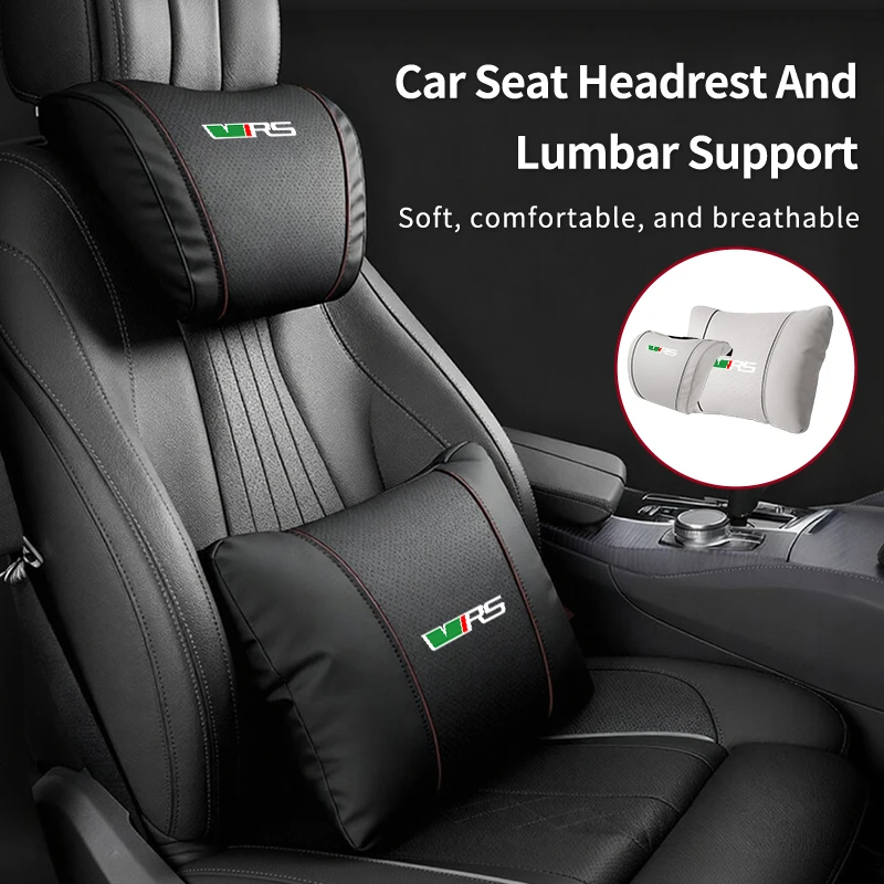 

Car Seat Headrest Lumbar Support Neck Pillow Waist Cushion Backrest For Skoda VRS Octavia Kamiq Kodiaq Karoq RS Superb Fabia Rap