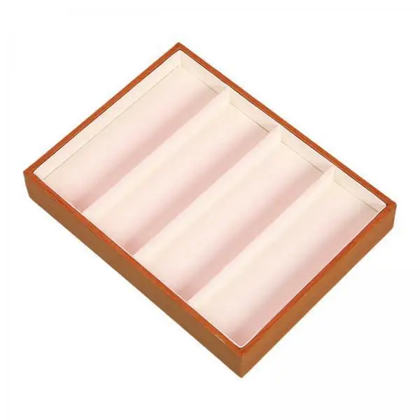 Jewelry Eyewear Organizer Tray PU 4 Slot Grid Storage Compartment Holder Display Case for Glasses Accessories