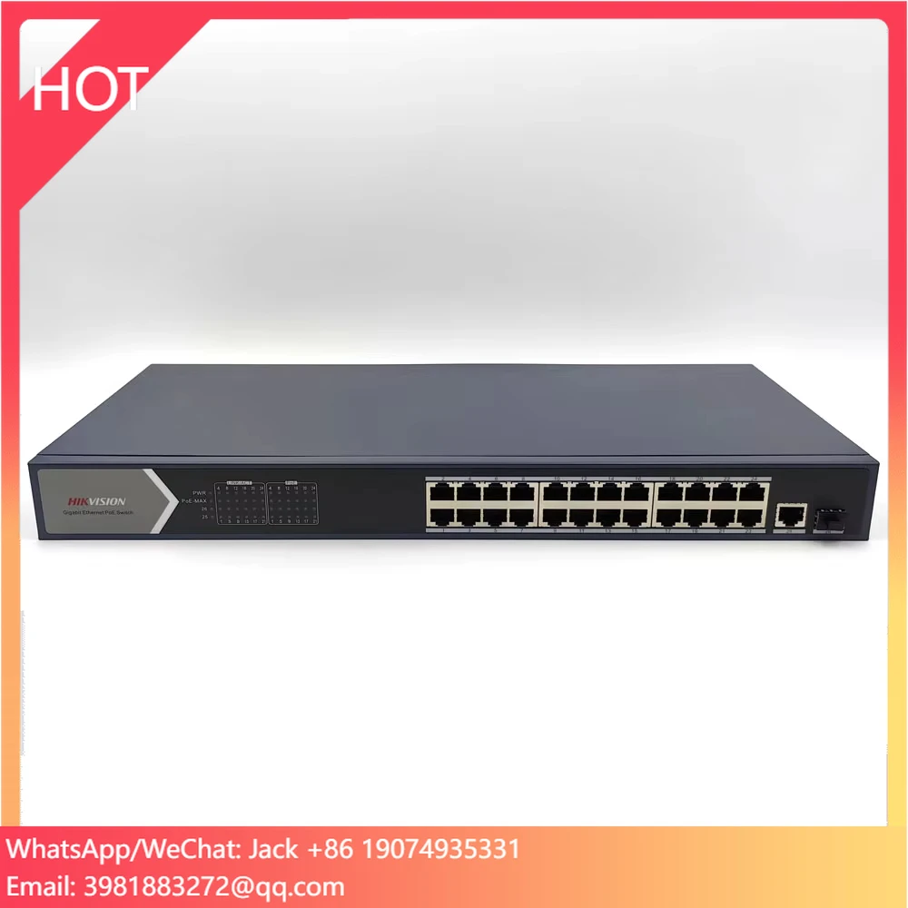 

Original DS-3E0526P-E 24-Port Gigabit Unmanaged POE Switch 370W High Power 6KV Surge Surveillance Accessories