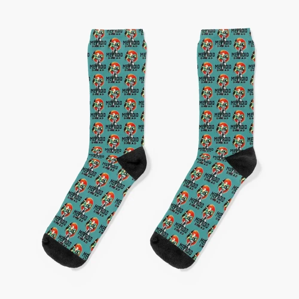 Metroid Dread Samus artwork Socks christmas gift Wholesale Women's Socks Men's