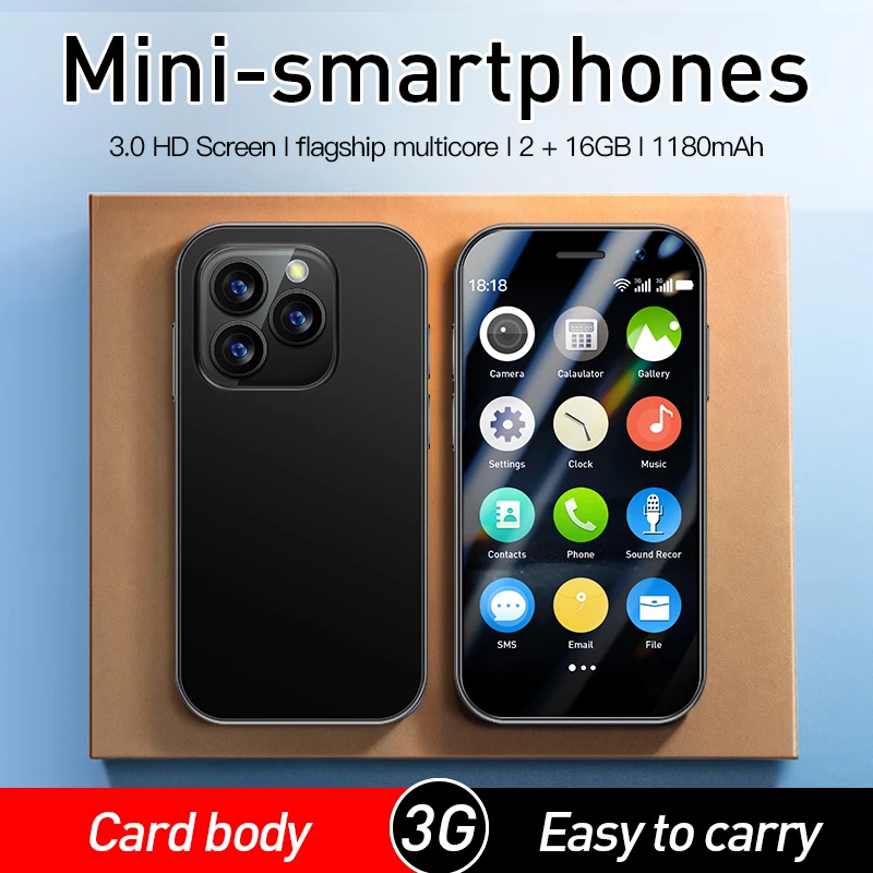 SOYES I14 Mini Smartphone S13 PRO WCDMA 3G Network Dual SIM Android 9.0 Quad Core 2GB 16GB 3.0Inch HD Display Small Mobile Phone