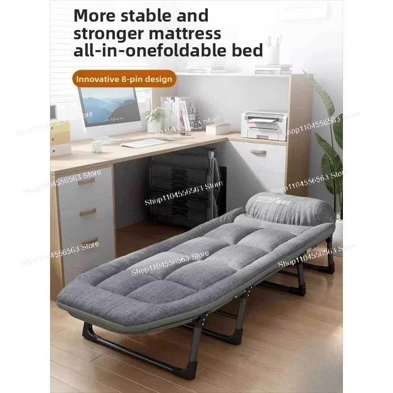 Portable Folding Lunch Break Bed, Office Nap Single Recliner, Comfortable Multi-functional Seat for Hospital Escort & Travel