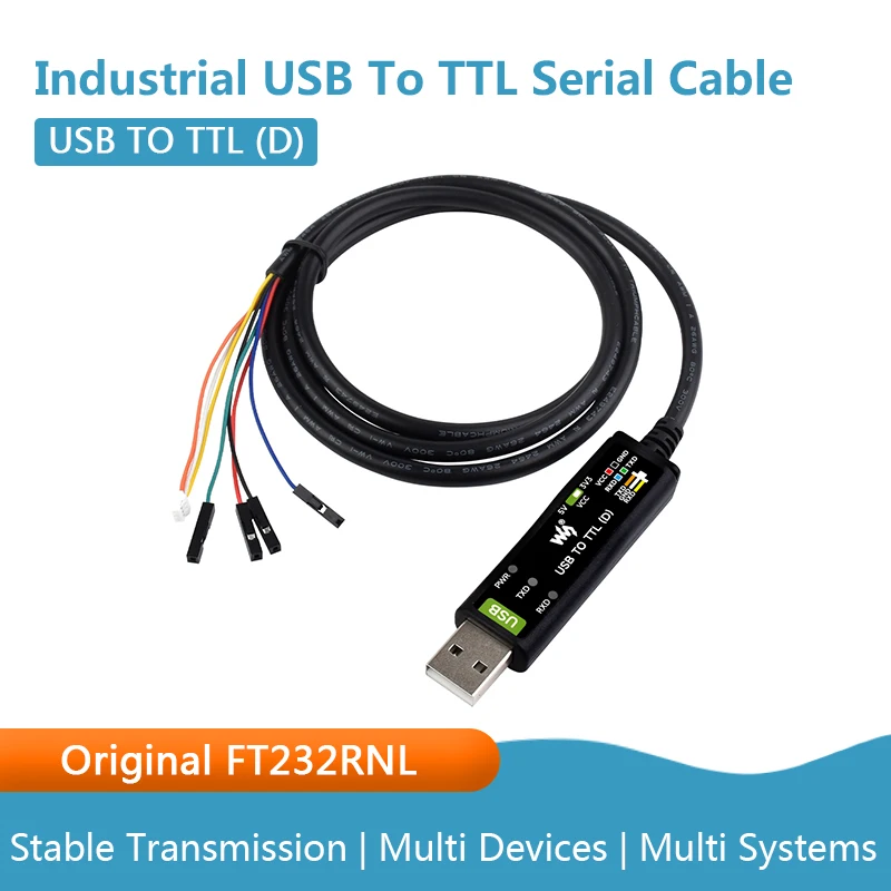 

Промышленный последовательный кабель USB к TTL (D), оригинальный FT232RNL, стабильная передача множества устройств и систем