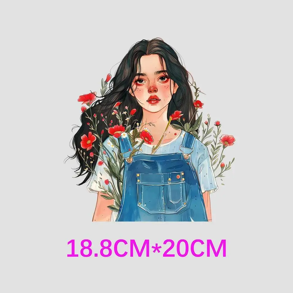 ملصقات باقة زهور للفتيات ، أزياء الفتيات ، ملصق نقل حراري للسيدات ، تيشيرت حراري فينيل وردي قابل للغسل ، 20 ks