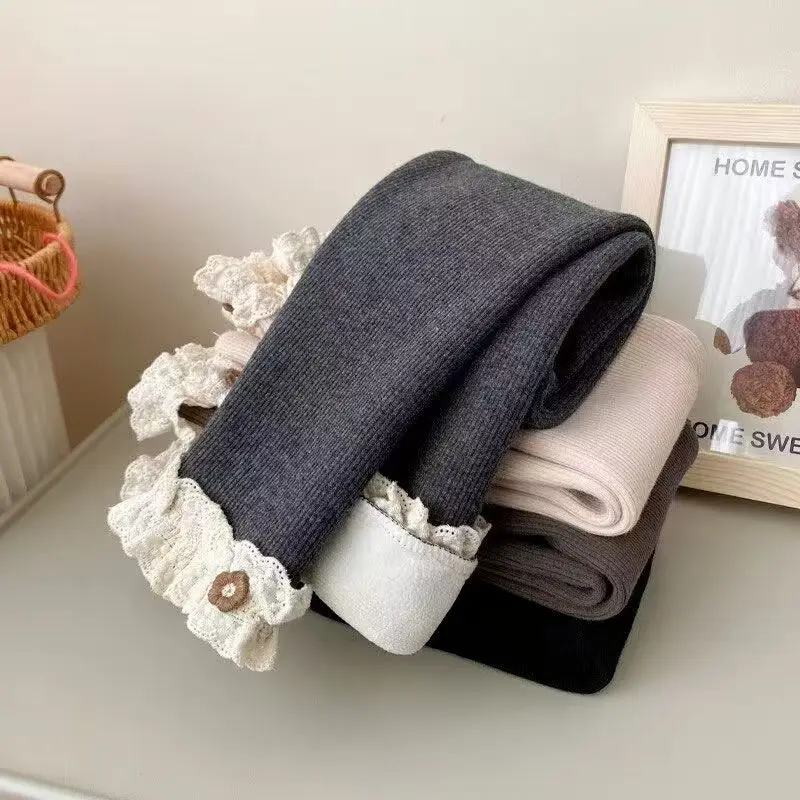 

Baby Girls Pants Kids Lace Cute Simplicity Tight Trousers Spring Autumn Winter 1-6 Years Old Winter Children Leggings Trousers