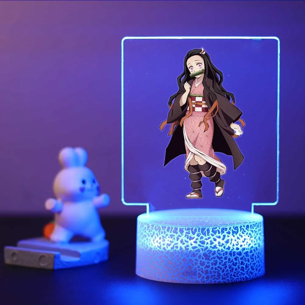 Demon Slayer Kanao Tsuyuri Lampada acrilica visiva 3D per l\'arredamento della camera dei bambini, regalo di compleanno per ragazze dei ragazzi