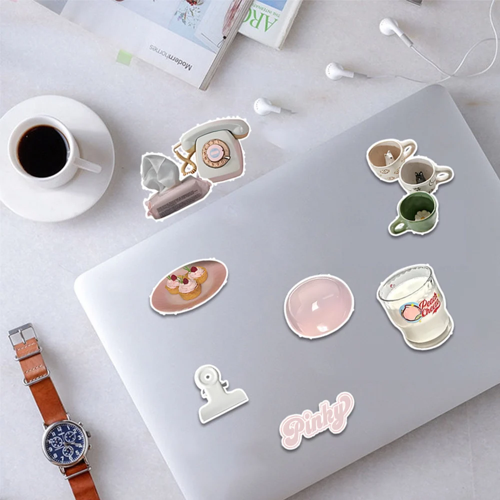 10/30/50 szt. Różowe naklejki w stylu kwasowym, naklejki dekoracyjne do sztuki spożywczej, na notebooka, laptopa, walizkę, bagaż, telefon, samochód, rower, zabawki dla dzieci, naklejki