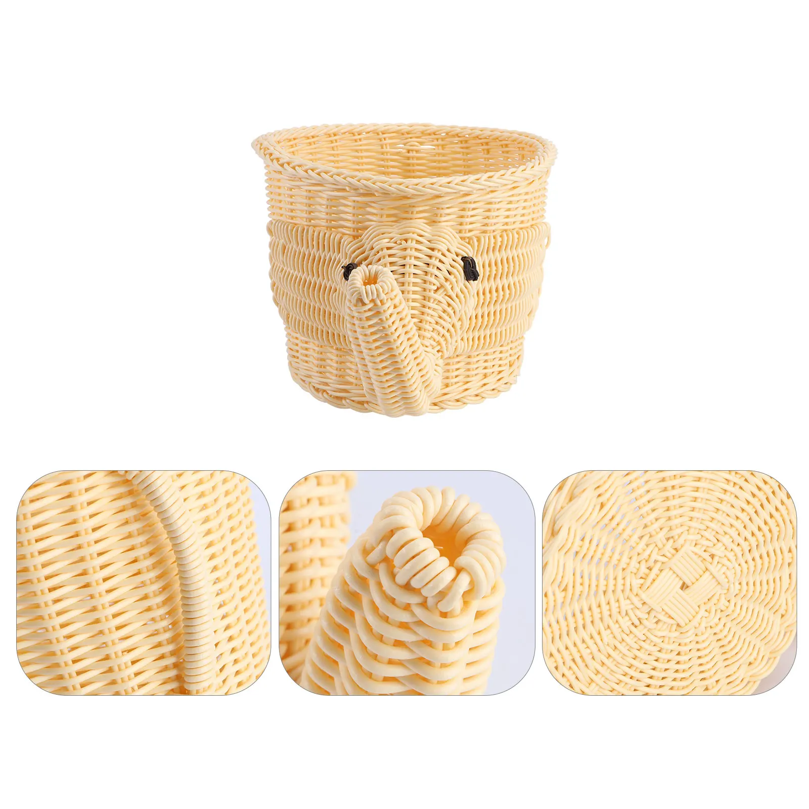 

Bamboo Storage Basket Elephant Shaped Container Home Decor Weaving Storage Case Vegetable Holder Household Basket Fruit Carrier