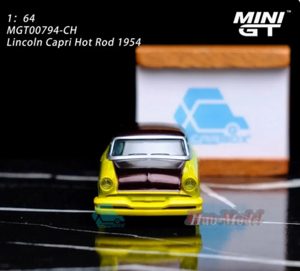 MINIGT 1/64 สําหรับLincoln Capri Hot Rod 1954 Alloy Diecastรุ่นรถจําลองของเล่นเด็กของขวัญวันเกิดงานอดิเรกจอแสดงผลคอลเลกชัน