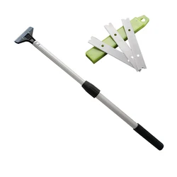 Extended Car Tools Wrap Scraper Long Handle Razor Squeegee 4 Inch Blade Carbon Fiber Vinyl Wrapping Glue Sticker Remover E48
