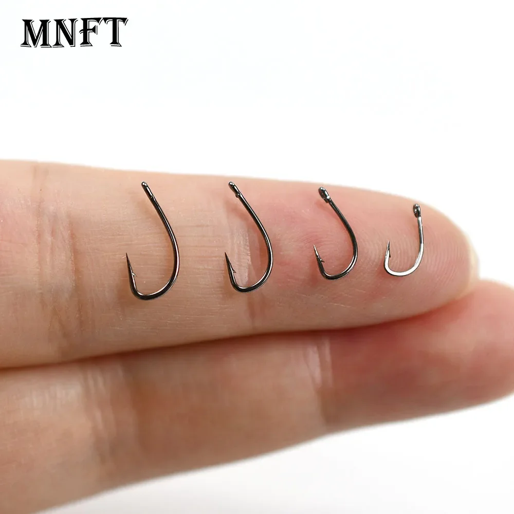 100 Stück/Packung 12 #   14 #   16 #   18 #   Einzelhaken für Forellen aus schwarzem Nickel mit Widerhaken, Angelfliegen aus Kohlenstoffstahl, Löffelhaken