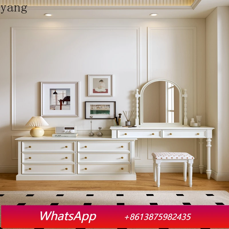 

LH solid wood dresser chest integrated bedroom bedside storage corner makeup table